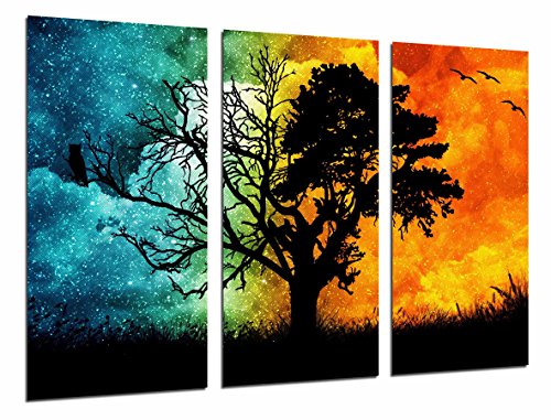 Wandbild - Baum Tag und Nacht, Natur, 97 x 62 cm, Holzdruck - XXL Format - Kunstdruck, ref.26571 von Cuadros Cámara