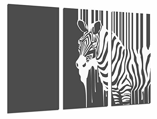 Wandbild - Dekoration Tier Natur Giraffe Schwarz und Weiß, 97 x 62 cm, Holzdruck - XXL Format - Kunstdruck, ref.26895 von Cuadros Cámara