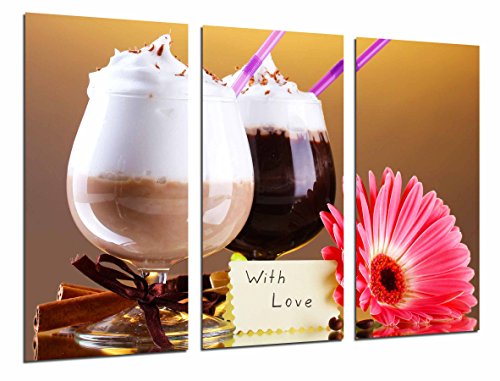 Wandbild - Cafeteria-Gebäck, Schokoladen-Erschütterungen, Kaffee, 97 x 62 cm, Holzdruck - XXL Format - Kunstdruck, ref.26901 von Cuadros Cámara