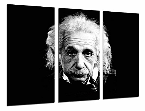 Wandbild - Berühmter Wissenschaftler Albert Einstein, Schwarzweiss, 97 x 62 cm, Holzdruck - XXL Format - Kunstdruck, ref.26962 von Cuadros Cámara