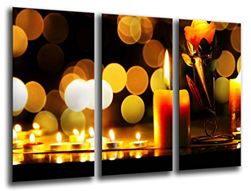 Wandbild - Kerzen entspannen, Zen, Entspannung, 97 x 62 cm, Holzdruck - XXL Format - Kunstdruck, ref.26119 von Cuadros Cámara