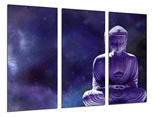 Wandbild - Zen-Thema, Entspannung, lila Buddha, 97 x 62 cm, Holzdruck - XXL Format - Kunstdruck, ref.26593 von Cuadros Cámara