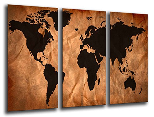 Wandbild - Weltkarte, Weltkarte, Vintage, 97 x 62 cm, Holzdruck - XXL Format - Kunstdruck, ref.26105 Wandbild - Weltkarte, Weltkarte, Vintage, 97 x 62 cm, Holzdruck - XXL Format - Kunstdruck, ref.26105 von Cuadros Cámara