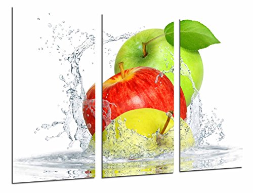 Wandbild - Zusammensetzung Obst Apfelwasser, Obstladen, Küche, 97 x 62 cm, Holzdruck - XXL Format - Kunstdruck, ref.26934 von Cuadros Cámara