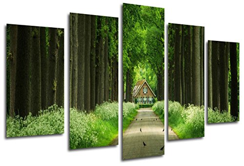 Wandbild - Holzhaus, Wald Natur, 165 x 62 cm, Holzdruck - XXL Format - Kunstdruck, ref.26339 von Cuadros Cámara