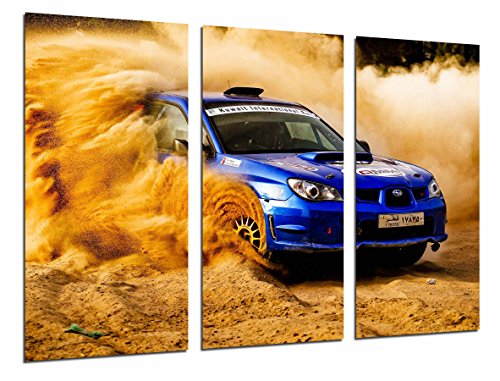 Wandbild - Landschaft Wüste Nuve Arena, Autorennen Blaue Rallye, 97 x 62 cm, Holzdruck - XXL Format - Kunstdruck, ref.26986 von Cuadros Cámara