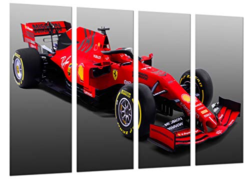 Modernes Fotobild, Auto Formula 1, Ferrari F1 SF90, Ferrari F1 2019, Sebastian Vettel, Charles Leclerc, 131 x 62 cm, Ref. 27290 von Cuadros Camara