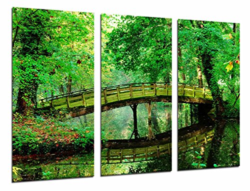 Wandbild - Brückenlandschaft, Wald, Natur, 97 x 62 cm, Holzdruck - XXL Format - Kunstdruck, ref.26569 von Cuadros Cámara