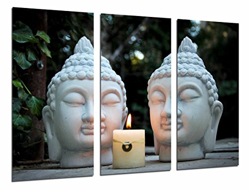 Wandbild - Budda, Zen, Entspannung, Kerzen, 97 x 62 cm, Holzdruck - XXL Format - Kunstdruck, ref.26611 von Cuadros Cámara