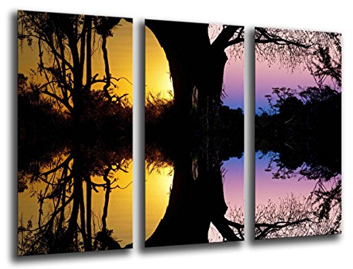Wandbild - Doppelter Sonnenuntergang, Natur, 97 x 62 cm, Holzdruck - XXL Format - Kunstdruck, ref.26074 von Cuadros Cámara