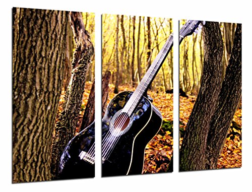 Wandbild - Gitarre in der Natur, Musik, Bäume, 97 x 62 cm, Holzdruck - XXL Format - Kunstdruck, ref.26684 von Cuadros Cámara