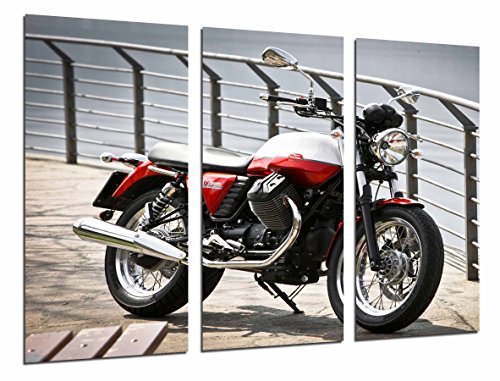 Wandbild - Rotes Motorrad, See, Motorradfahrer, Guzzi, 97 x 62 cm, Holzdruck - XXL Format - Kunstdruck, ref.26694 Wandbild - Rotes Motorrad, See, Motorradfahrer, Guzzi, 97 x 62 cm, Holzdruck - XXL Format - Kunstdruck, ref.26694 von Cuadros Cámara