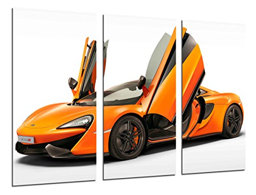 Wandbild - Sportwagen, Mclaren 570S, Orange, 97 x 62 cm, Holzdruck - XXL Format - Kunstdruck, ref.26507 von Cuadros Cámara