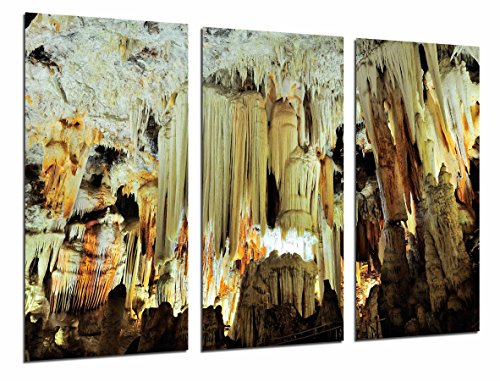 Wandbild - Underground Illuminated Cave, Höhlenforschung, Stalaktiten, 97 x 62 cm, Holzdruck - XXL Format - Kunstdruck, ref.26980 von Cuadros Cámara