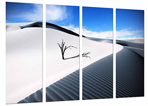 Wandbild - Wüsten-weißer Sand-blauer Himmel, minimalistischer Düne-Baum, 131 x 62 cm, Holzdruck - XXL Format - Kunstdruck, ref.27068 von Cuadros Cámara