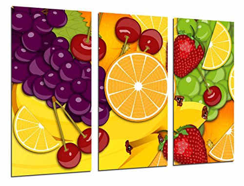 Wandbild - Zusammensetzung Früchte, Dekoration Frutería y Cocina, 97 x 62 cm, Holzdruck - XXL Format - Kunstdruck, ref.26900 von Cuadros Cámara