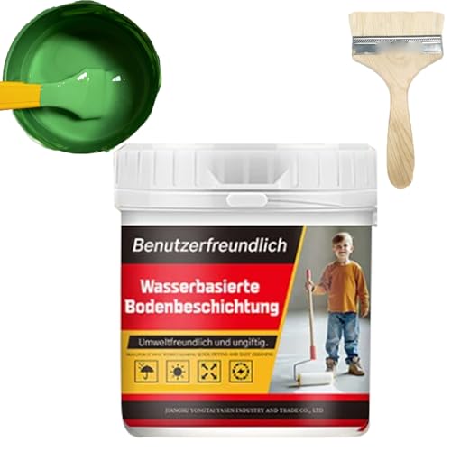 Cuaojk Ecoeatpot Bodenfarbe, Ecoeatpot Bodenfarbe Auf Wasserbasis Bodenbeschichtung 3 in 1, Wasserbasierte Epoxidharzbodenbeschichtung Mehrfarbig (Apfelgrün) von Cuaojk