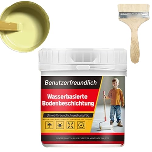 Cuaojk Ecoeatpot Bodenfarbe, Ecoeatpot Bodenfarbe Auf Wasserbasis Bodenbeschichtung 3 in 1, Wasserbasierte Epoxidharzbodenbeschichtung Mehrfarbig (Beige) von Cuaojk