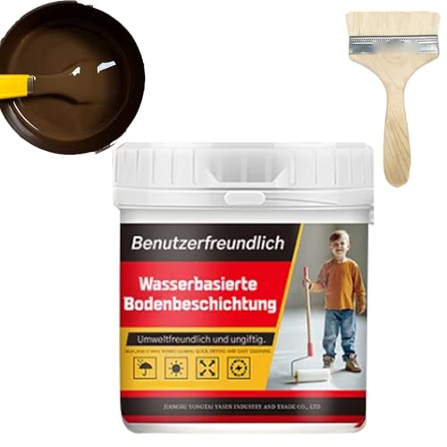Cuaojk Ecoeatpot Bodenfarbe, Ecoeatpot Bodenfarbe Auf Wasserbasis Bodenbeschichtung 3 in 1, Wasserbasierte Epoxidharzbodenbeschichtung Mehrfarbig (Braun) von Cuaojk