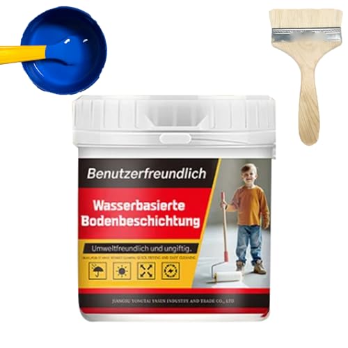 Cuaojk Ecoeatpot Bodenfarbe, Ecoeatpot Bodenfarbe Auf Wasserbasis Bodenbeschichtung 3 in 1, Wasserbasierte Epoxidharzbodenbeschichtung Mehrfarbig (Dunkelblau) von Cuaojk