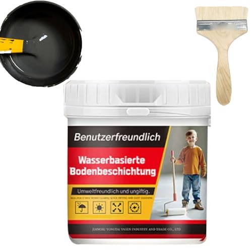 Cuaojk Ecoeatpot Bodenfarbe, Ecoeatpot Bodenfarbe Auf Wasserbasis Bodenbeschichtung 3 in 1, Wasserbasierte Epoxidharzbodenbeschichtung Mehrfarbig (Dunkelgrau) von Cuaojk