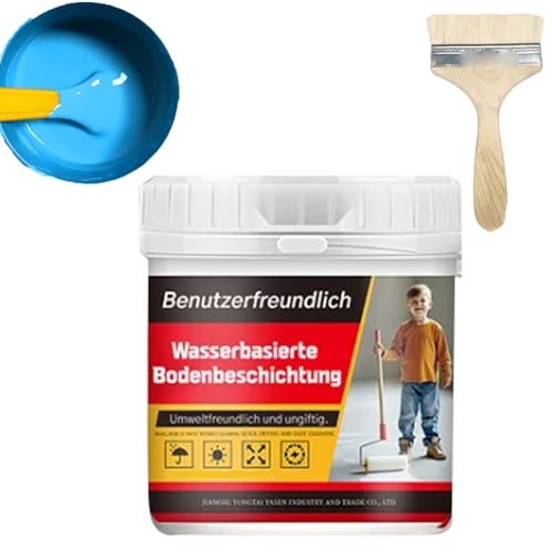 Cuaojk Ecoeatpot Bodenfarbe, Ecoeatpot Bodenfarbe Auf Wasserbasis Bodenbeschichtung 3 in 1, Wasserbasierte Epoxidharzbodenbeschichtung Mehrfarbig (Hellblau) von Cuaojk