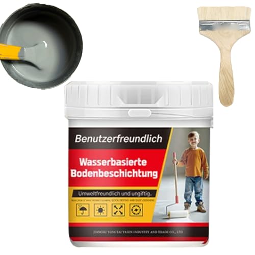 Cuaojk Ecoeatpot Bodenfarbe, Ecoeatpot Bodenfarbe Auf Wasserbasis Bodenbeschichtung 3 in 1, Wasserbasierte Epoxidharzbodenbeschichtung Mehrfarbig (Hellgrau) von Cuaojk