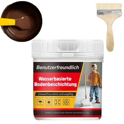 Cuaojk Ecoeatpot Bodenfarbe, Ecoeatpot Bodenfarbe Auf Wasserbasis Bodenbeschichtung 3 in 1, Wasserbasierte Epoxidharzbodenbeschichtung Mehrfarbig (Kaffeebraun) von Cuaojk