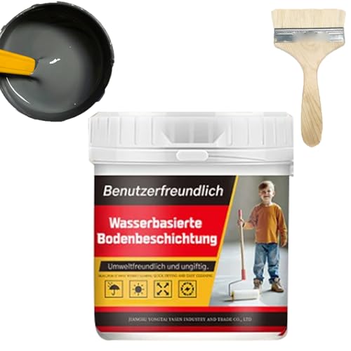 Cuaojk Ecoeatpot Bodenfarbe, Ecoeatpot Bodenfarbe Auf Wasserbasis Bodenbeschichtung 3 in 1, Wasserbasierte Epoxidharzbodenbeschichtung Mehrfarbig (Mittelgrau) von Cuaojk