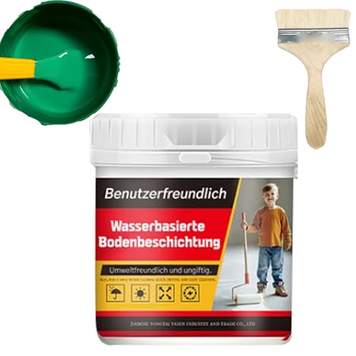 Cuaojk Ecoeatpot Bodenfarbe, Ecoeatpot Bodenfarbe Auf Wasserbasis Bodenbeschichtung 3 in 1, Wasserbasierte Epoxidharzbodenbeschichtung Mehrfarbig (Smaragdgrün) von Cuaojk