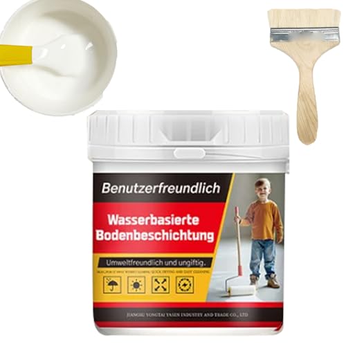 Cuaojk Ecoeatpot Bodenfarbe, Ecoeatpot Bodenfarbe Auf Wasserbasis Bodenbeschichtung 3 in 1, Wasserbasierte Epoxidharzbodenbeschichtung Mehrfarbig (Weiß) von Cuaojk