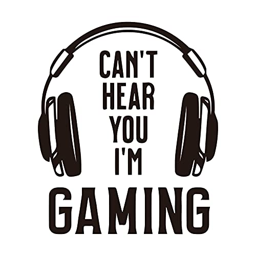 Wandsticker mit Aufschrift "Can't Hear You I'm Gaming" Headset, Kunstspiel, Dekoration, Raumdekoration, Tapete für Schlafzimmer, Wohnzimmer, Familienspielzimmer, Spielzimmer, Jungenzimmer von Cuayaes