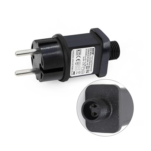 CZJUTAI LED Trafo IP44 Netzteil für Weihnachtsbeleuchtung mit Stecker - EU-Stecker (Schraubsockel - konstant eingeschaltet - DC31V 15W) [E5T5] von CubePlug