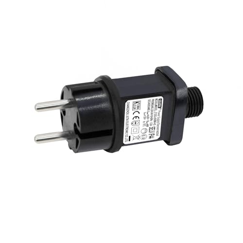 LED Trafo CZJUTAI IP44 Netzteil für Weihnachtsbeleuchtung mit Stecker - EU-Stecker (Schraubsockel - konstant eingeschaltet - DC4,5V 6W) [E260] von CubePlug