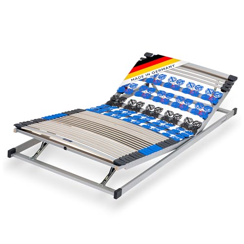 CubeSleep 7-Zonen Lattenrost Plus KF Tellerfeder/Federleisten 100x200cm | Kopf- und Fußteil verstellbar | fertig montiert | Made In Germany | GS Zertifiziert – geprüfte Sicherheit (100 x 200 cm) von CubeSleep