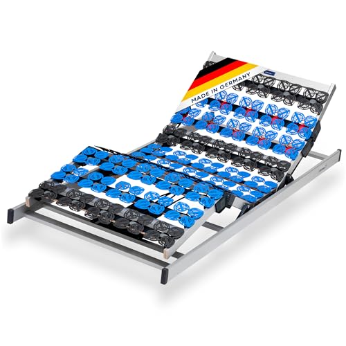 CubeSleep 7-Zonen Tellerfeder-Lattenrost Cloud 90x200 cm | Kopf- und Fußteil elektrisch verstellbar | Made In Germany | GS Zertifiziert – geprüfte Sicherheit | fertig montiert von CubeSleep