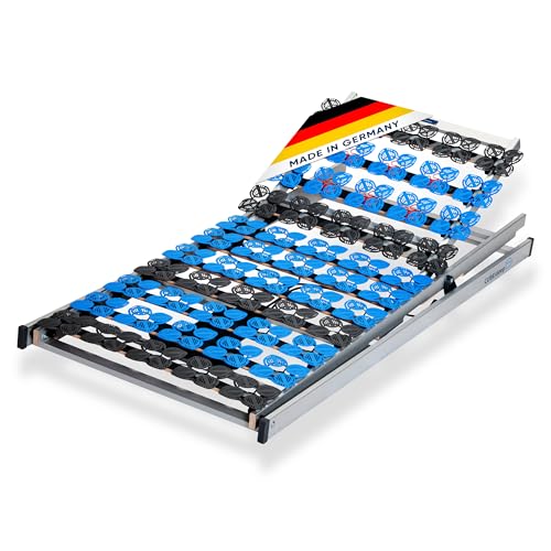 CubeSleep Cloud Anti-Reflux Tellerfeder Motor-Lattenrost | Funkfernbedienung | elektrisch verstellbar mit verstellbarem Rücken | 7 Zonen | Made in Germany (elektrisch verstellbar, 90 x 200 cm) von CubeSleep