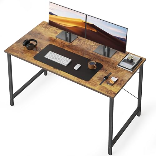 CubiCubi Schreibtisch Kleiner Tisch Computertisch, 120 x 48 x 75 cm Home Office Schreibtisch, Moderner Schlichter Stil PC-Schreibtisch für Zuhause, Büro, Studium, Schreiben, Vintage, Braun von CubiCubi