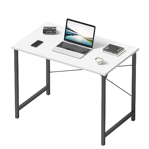 CubiCubi Schreibtisch Kleiner Tisch Computertisch, 80 x 40 x 75 cm Home Office Schreibtisch, Moderner Schlichter Stil PC-Schreibtisch für Zuhause, Büro, Studium, Schreiben, Vintage, Weiß von CubiCubi