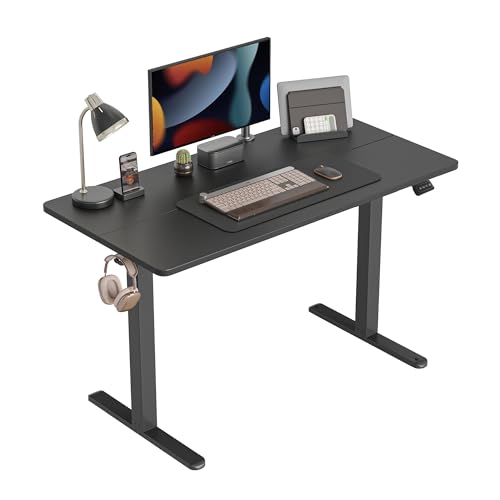 CubiCubi Schreibtisch Höhenverstellbar Elektrisch, 100 x 60 cm Stehpult T-Beine aus Stahl mit Funktions-Memory-Steuerung, Anti-kollisions System, Schwarz Rahmen/Schwarz Tischplatte CubiCubi Schreibtisch Höhenverstellbar Elektrisch, 100 x 60 cm Stehpult T-Beine aus Stahl mit Funktions-Memory-Steuerung, Anti-kollisions System, Schwarz Rahmen/Schwarz Tischplatte von CubiCubi