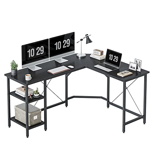 CubiCubi L-förmiger Schreibtisch mit Regalen, 150x120 cm, Eckschreibtisch, L-förmiger Gaming-Schreibtisch, Homeoffice-Schreibtisch, Schwarz CubiCubi L-förmiger Schreibtisch mit Regalen, 150x120 cm, Eckschreibtisch, L-förmiger Gaming-Schreibtisch, Homeoffice-Schreibtisch, Schwarz von CubiCubi