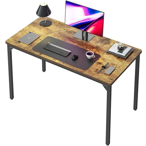 CubiCubi Schreibtisch Klein, 100 x 48 x 75 cm, computertisch PC Tisch, Heimbüro Schreibtisch, Küchentisch, Industriedesign für Zuhause, Büro, Arbeitszimmer, Schreiben, Braun von CubiCubi