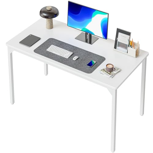 CubiCubi Schreibtisch Klein, 100 x 48 x 75 cm, computertisch PC Tisch, Heimbüro Schreibtisch, Küchentisch, Industriedesign für Zuhause, Büro, Arbeitszimmer, Schreiben, Weiß von CubiCubi