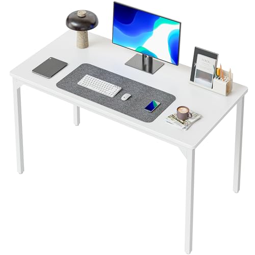 CubiCubi Schreibtisch Klein, 80 x 40 x 75 cm, computertisch PC Tisch, Heimbüro Schreibtisch, Küchentisch, Industriedesign für Zuhause, Büro, Arbeitszimmer, Schreiben, Weiß von CubiCubi