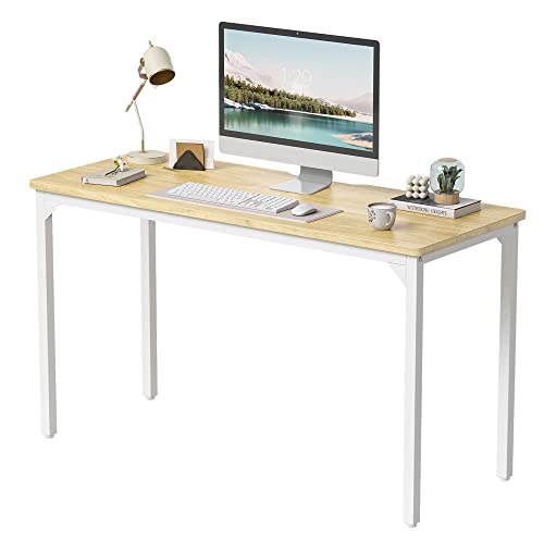 CubiCubi Schreibtisch Klein, 100 x 48 x 75 cm, computertisch PC Tisch, Heimbüro Schreibtisch, Küchentisch, Industriedesign für Zuhause, Büro, Arbeitszimmer, Schreiben, Hellbraun von CubiCubi
