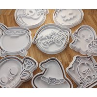 Halloween Themed Embosser & Cookie Cutter Sets | Kürbis Hexenhut Sensenmann Kessel Totenkopf(R Gespenst | Tot Grab von CubicCraftCreations
