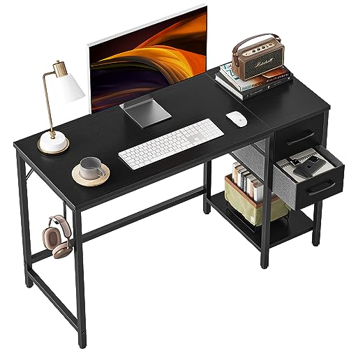 Cubiker Schreibtisch 100×50×75cm, Computertisch, PC-Tisch, Bürotisch, mit 2 Schubladen auf der rechten oder linken Seite, fürs Büro, Wohnzimmer, Stahlgestell, Industrie-Design, Schwarz Cubiker Schreibtisch 100×50×75cm, Computertisch, PC-Tisch, Bürotisch, mit 2 Schubladen auf der rechten oder linken Seite, fürs Büro, Wohnzimmer, Stahlgestell, Industrie-Design, Schwarz von Cubiker