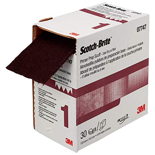 Scotch-Brite Primer Prep Scuff 07747 Aluminiumoxid-Grundierung, 4,6 m Länge x 10,2 cm Breite, Kastanienbraun (1 Stück) von Cubitron