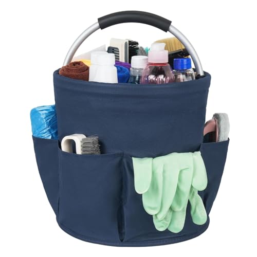 Cubstone Putzmittel Organizer,17L Camping-Picknickkorb,Faltbarer Mit Griff und 6 Fächern Tragbare Werkzeugkorb Aufbewahrungskorb für Garten Badezimmer Strand Einkaufen-nur Tasche(Blue,A) von Cubstone