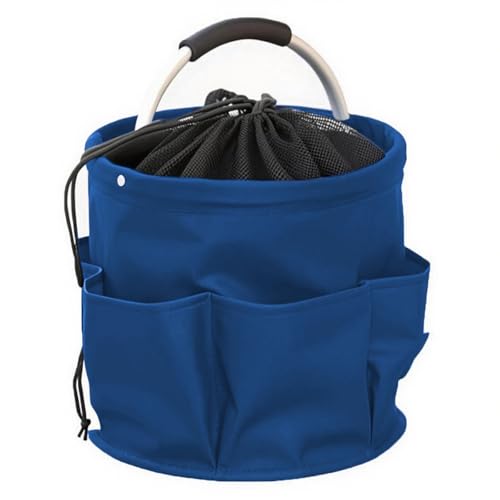 Cubstone Putzmittel Organizer,17L Camping-Picknickkorb,Faltbarer Mit Griff und 6 Fächern Tragbare Werkzeugkorb Aufbewahrungskorb für Garten Badezimmer Strand Einkaufen-nur Tasche(Blue,B) von Cubstone